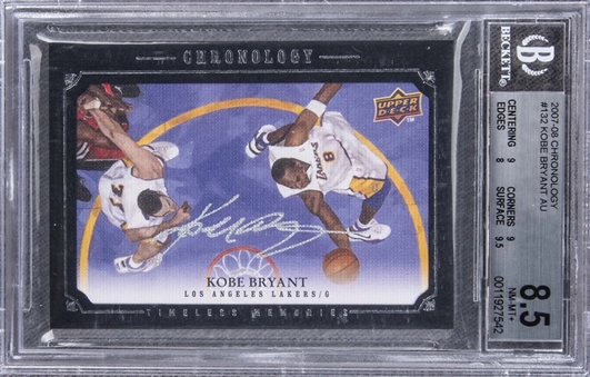 2007-08 Upper Deck "NBA Chronology" #132 Kobe Bryant Signed Card (#31/99) – BGS NM-MT+ 8.5/ BGS 10